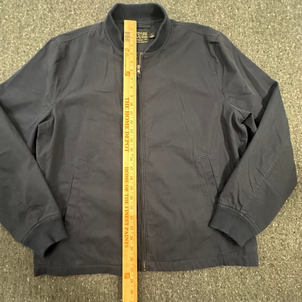 J.Crew Bomber Jacket Mens Large Navy Blue Military Style J5280 Cotton Full Zip - Picture 3 of 9